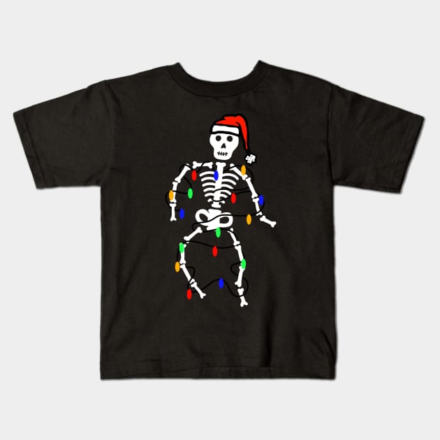 Gothic Christmas Halloween Skeleton Kids T-Shirt by faiiryliite